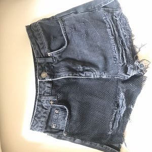 NWOT black moto style shorts